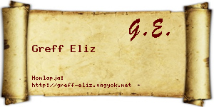 Greff Eliz névjegykártya